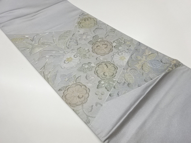 JAPANESE FUKURO OBI / EMBROIDERY / FLOWER ARABESQUE